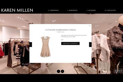 Shoppers can stroll around the store or click on products to be taken to the product pages online.